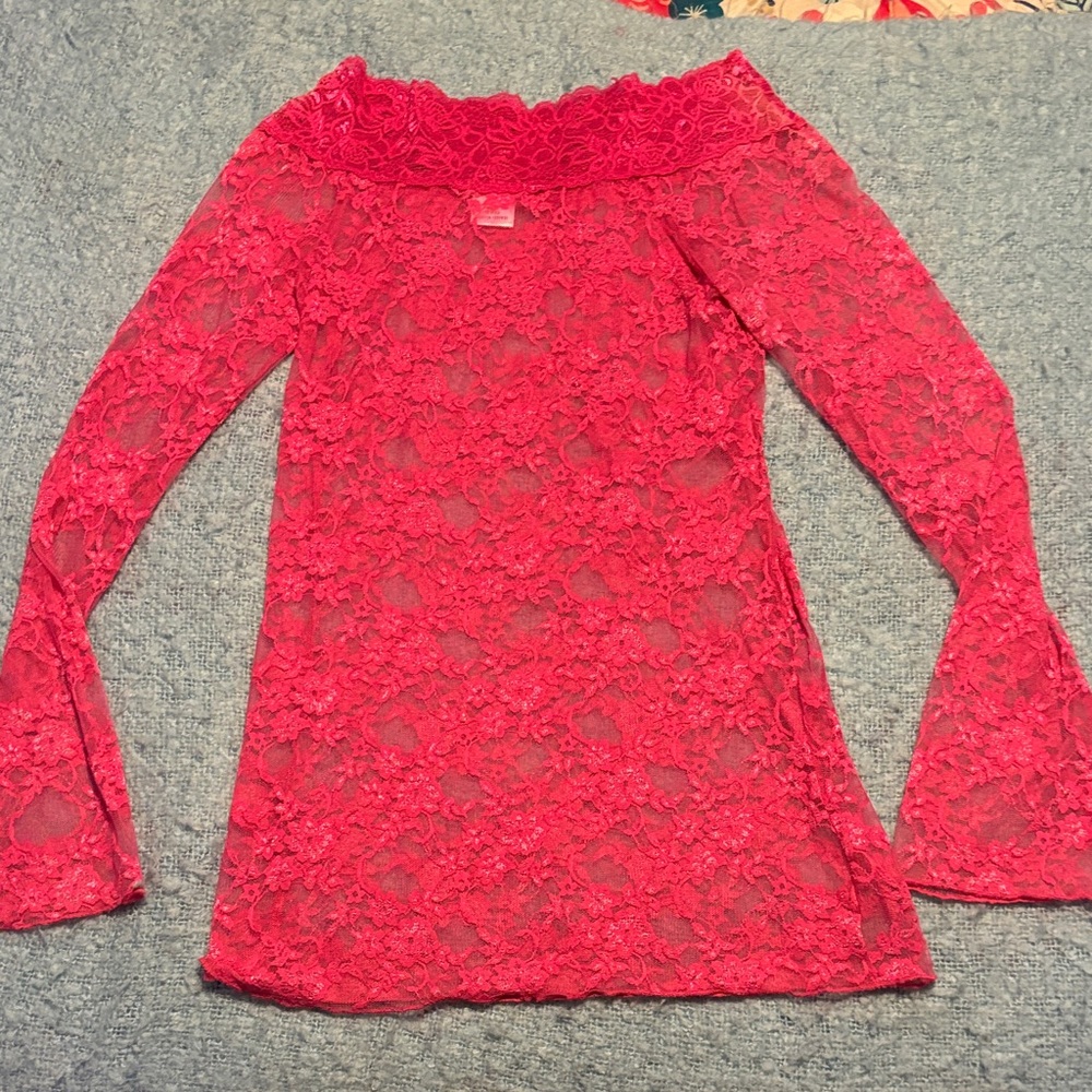 Max Rave Pink Lace Top - Picture 6 of 6